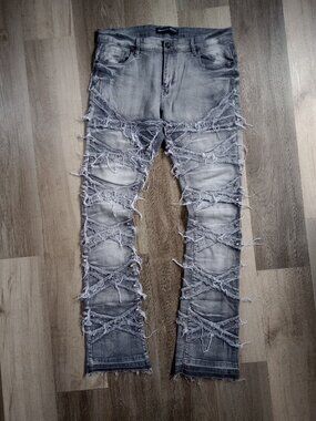 Legendary Status Grey Flared Thuggin Jeans